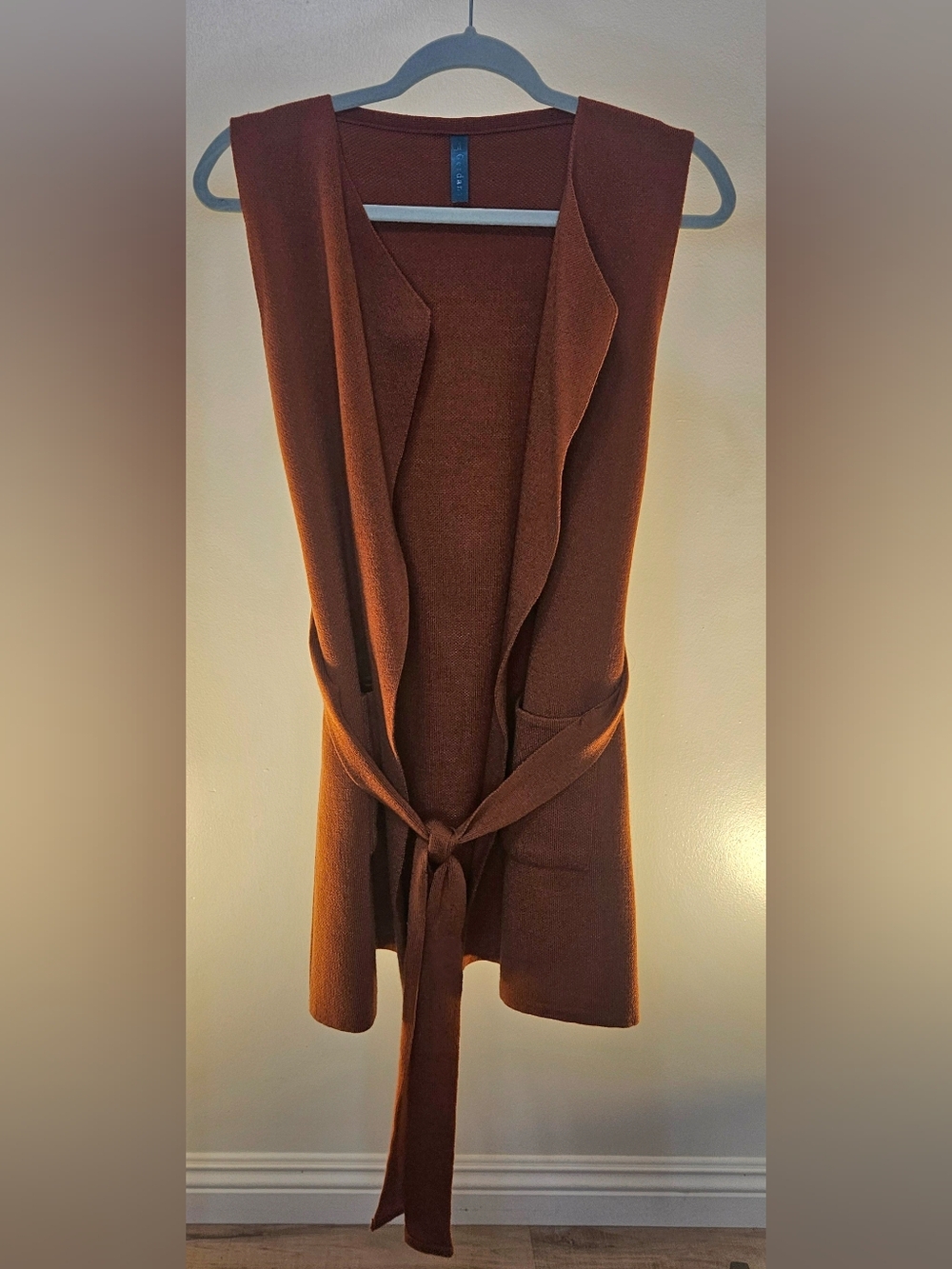 Brick Red Tie-Front Vest